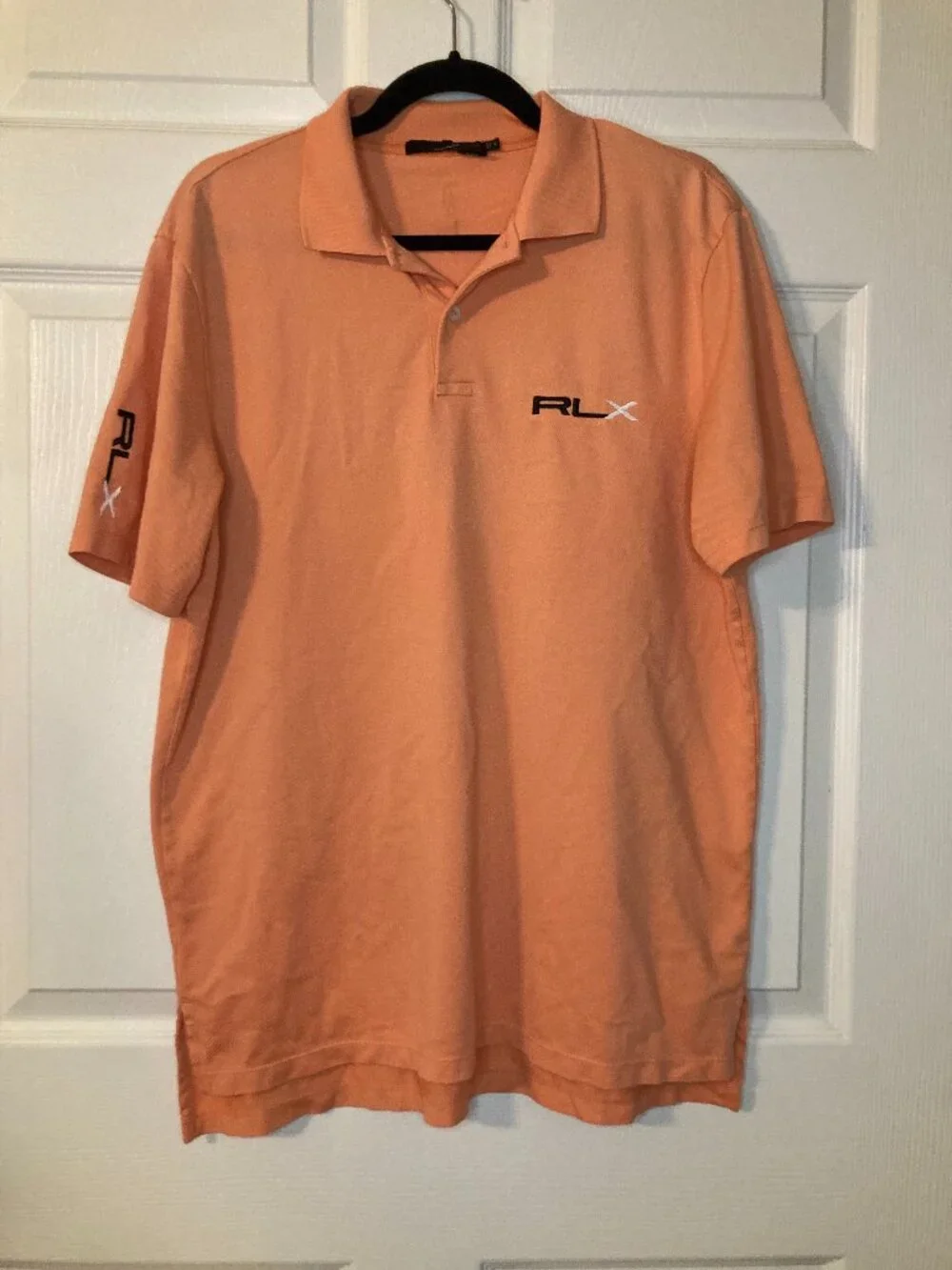 Ralph Lauren RLX Men's Orange Polo Shirt - Embroidered Logos - Size M